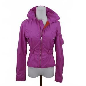 Ralph Lauren Polo Jeans Co. Nylon Moto Utility Jacket-Pink/Orange -Y2K-Gorpcore